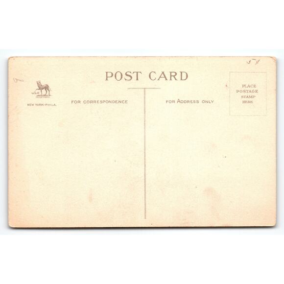 Vintage Christmas Postcard with Birds Under Umbrella & Holly by Wolf & Co. - Picture 2 of 2